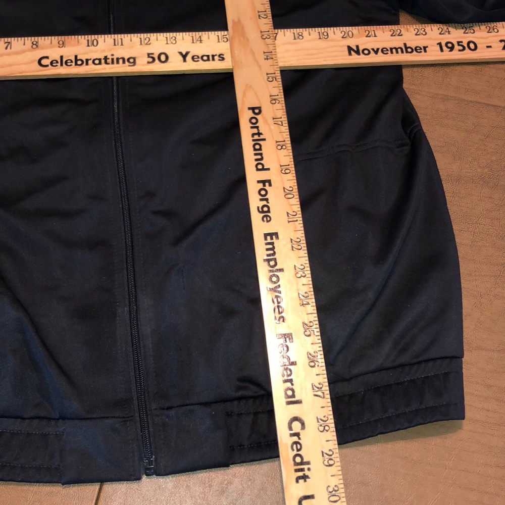 Black And Gray Polyester Starter Jacket Size Xl - image 8